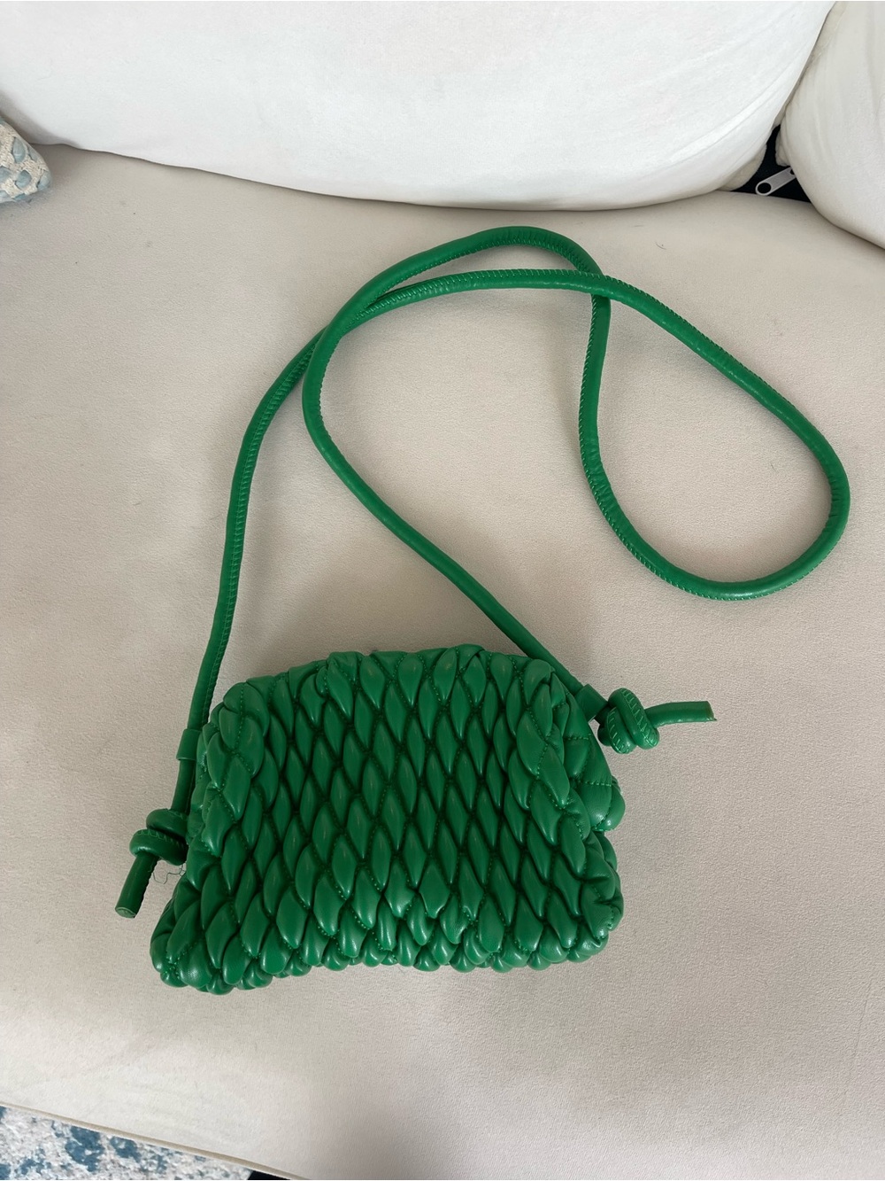 Crosshatch Puff Green Crossbody